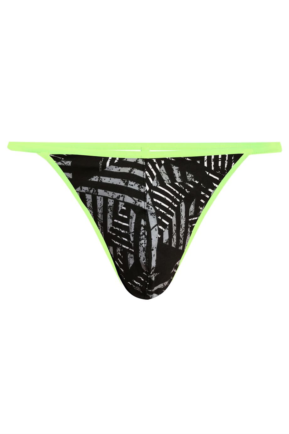 Erkek Neon Lastikli Desenli String - DZN6681