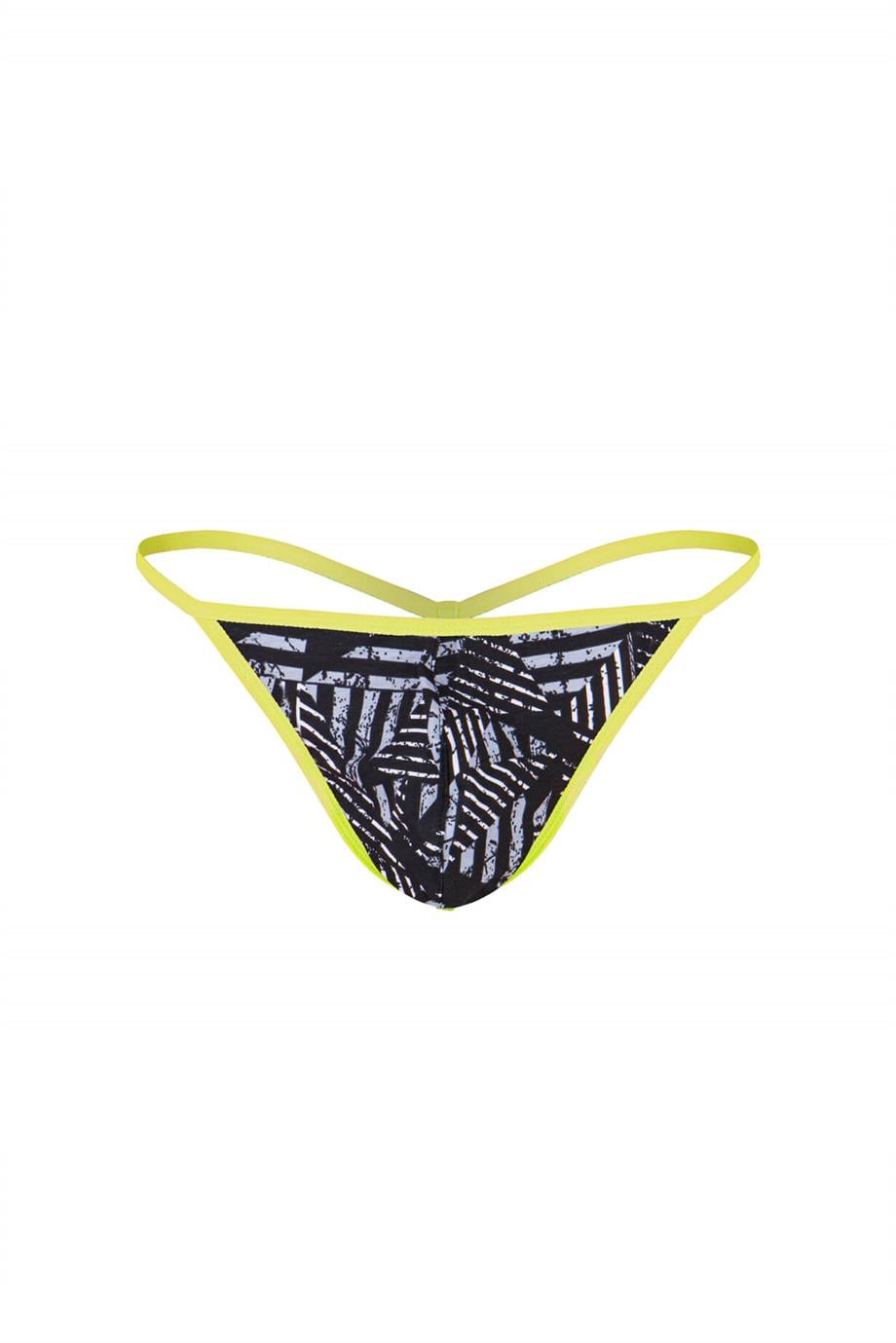 Erkek Neon Lastikli Desenli String - DZN6681
