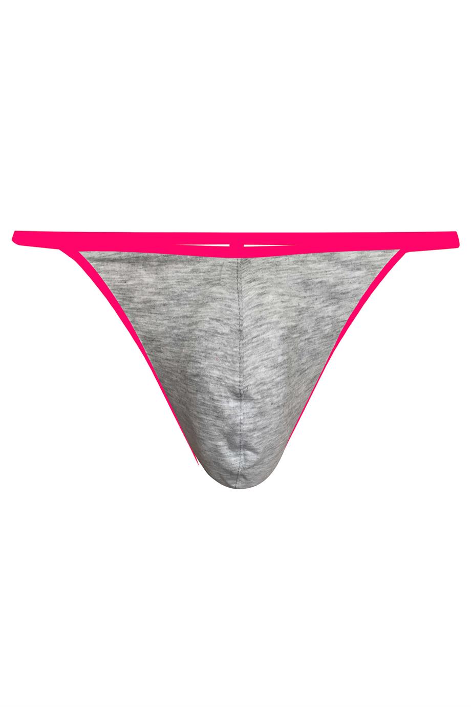 Erkek Neon Lastikli Gri String - DZN6676