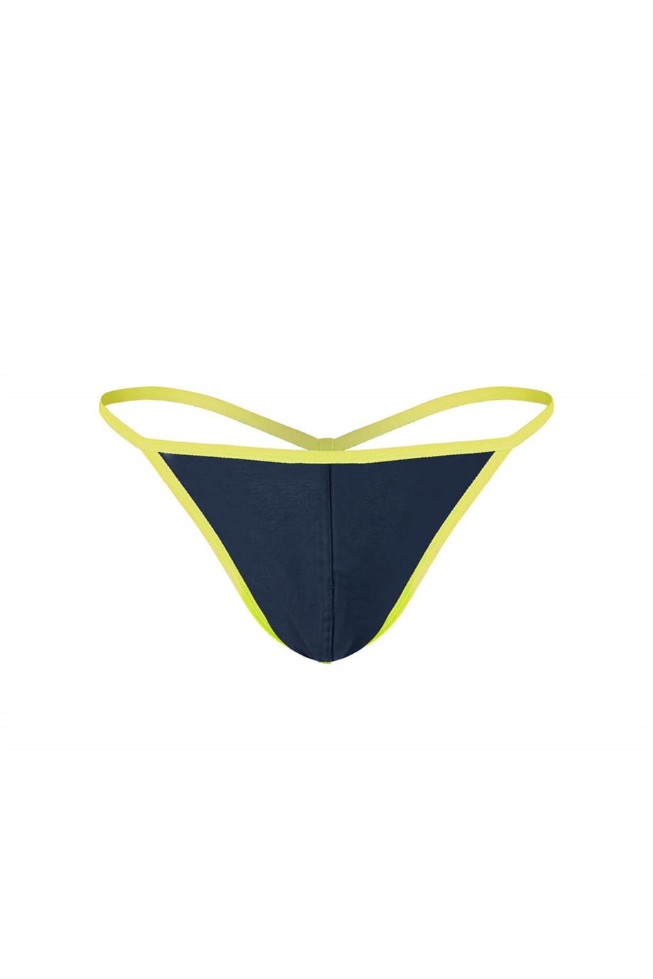 Erkek Neon Lastikli Lacivert String - DZN6677