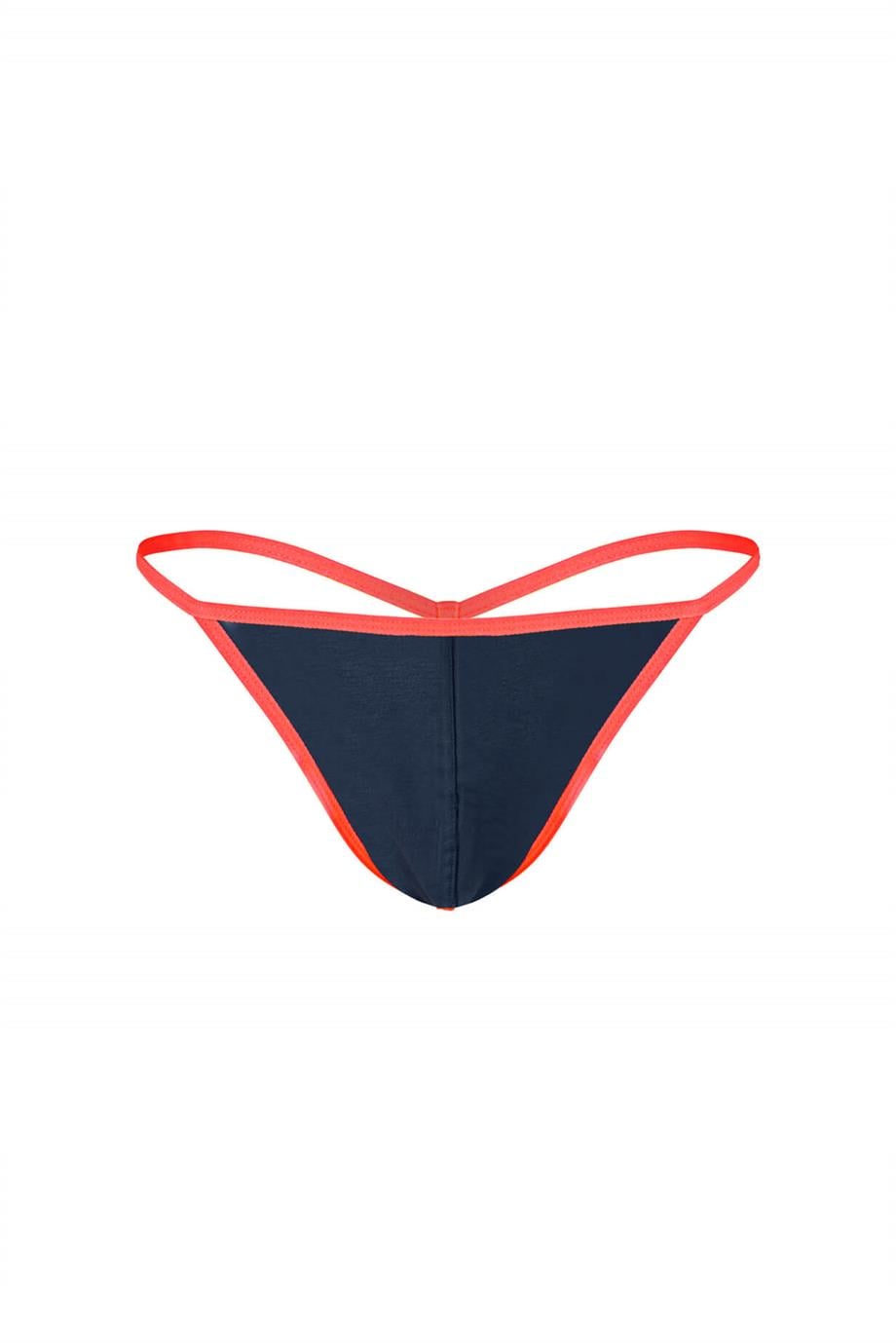 Erkek Neon Lastikli Lacivert String - DZN6677