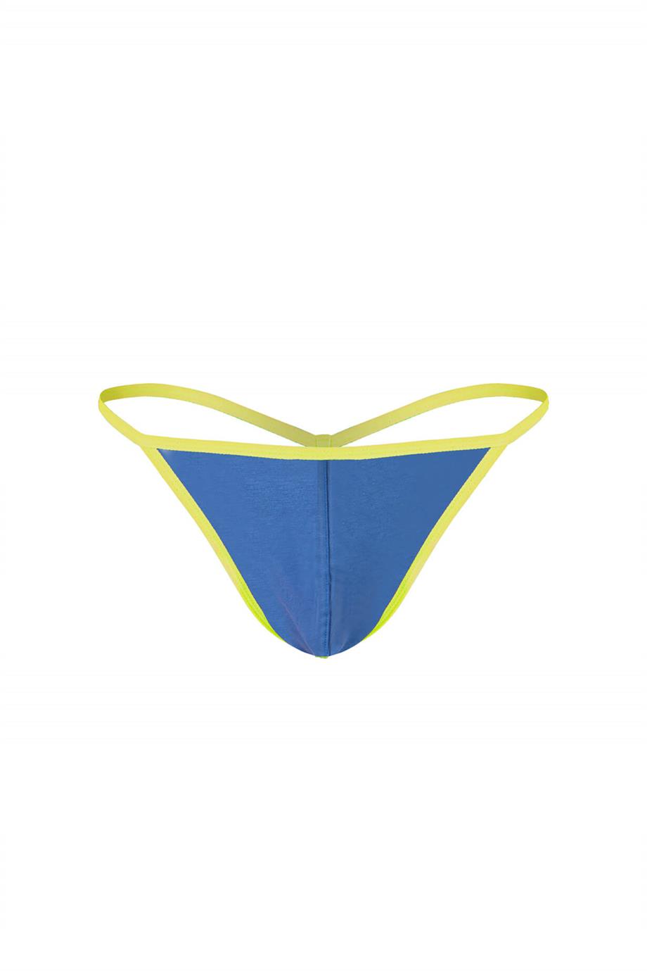 Erkek Neon Lastikli Mavi String - DZN6678
