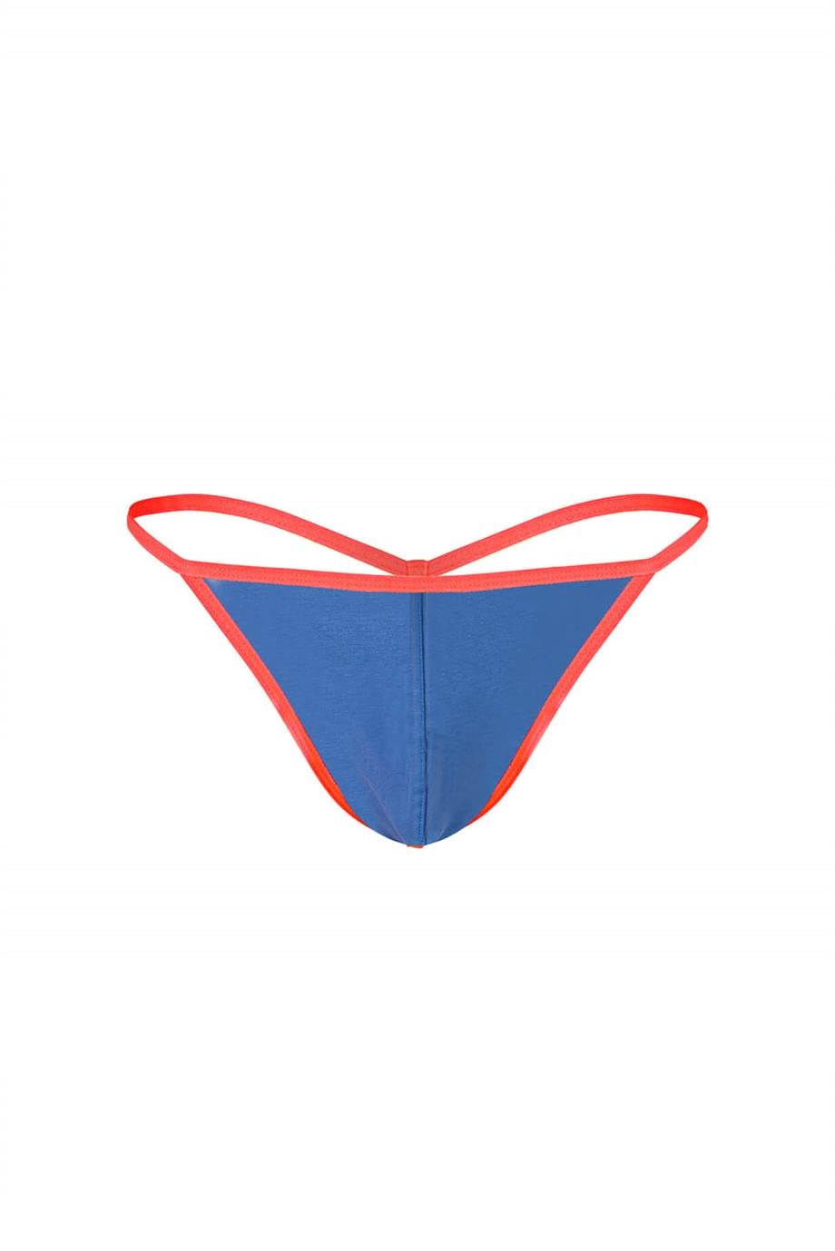 Erkek Neon Lastikli Mavi String - DZN6678