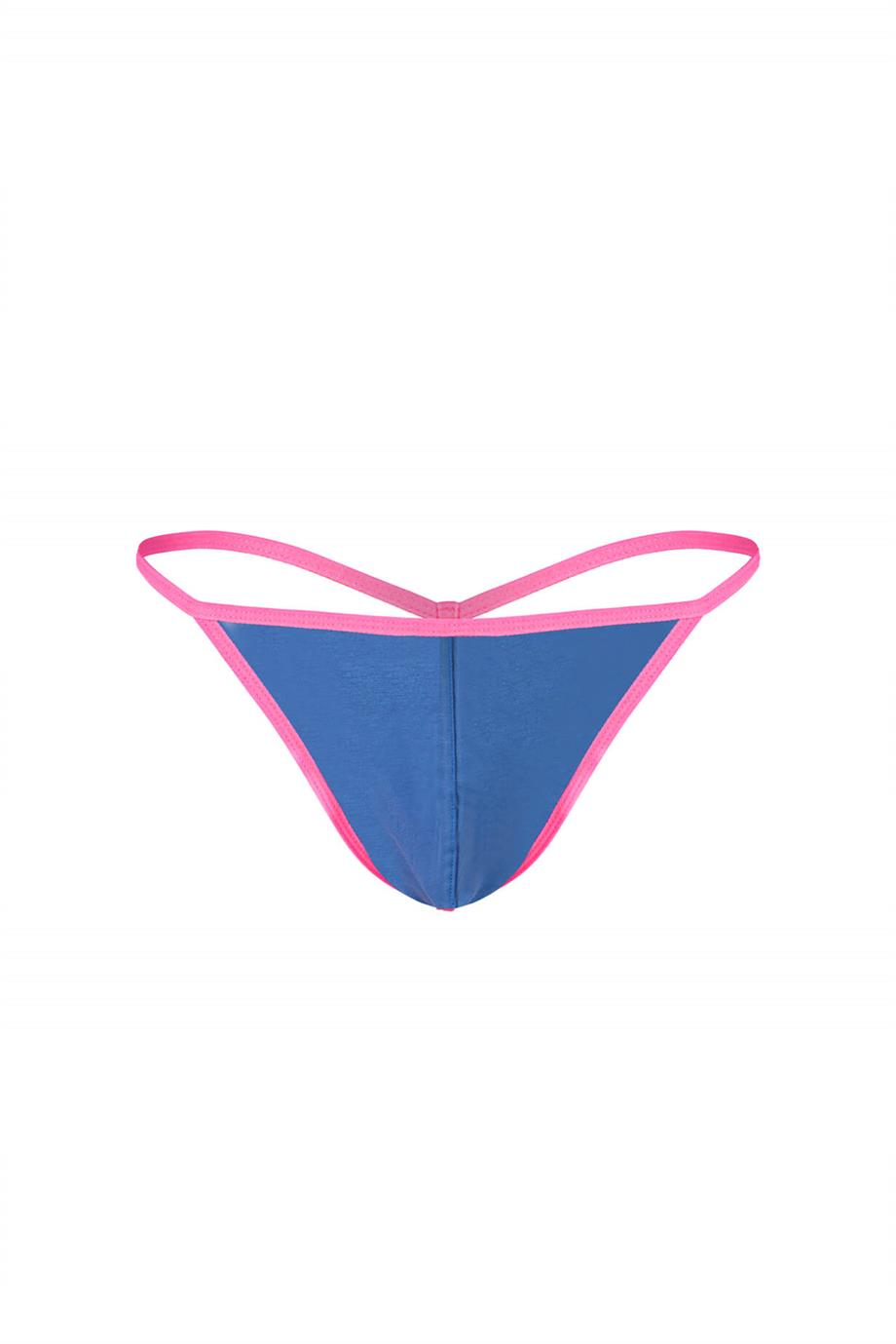 Erkek Neon Lastikli Mavi String - DZN6678