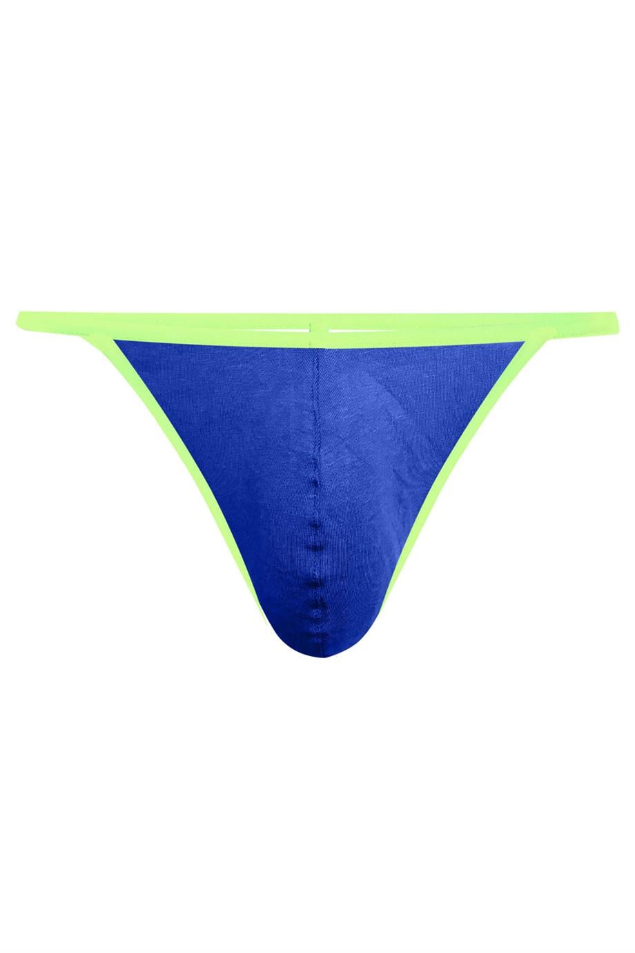 Erkek Neon Lastikli Mavi String - DZN6678