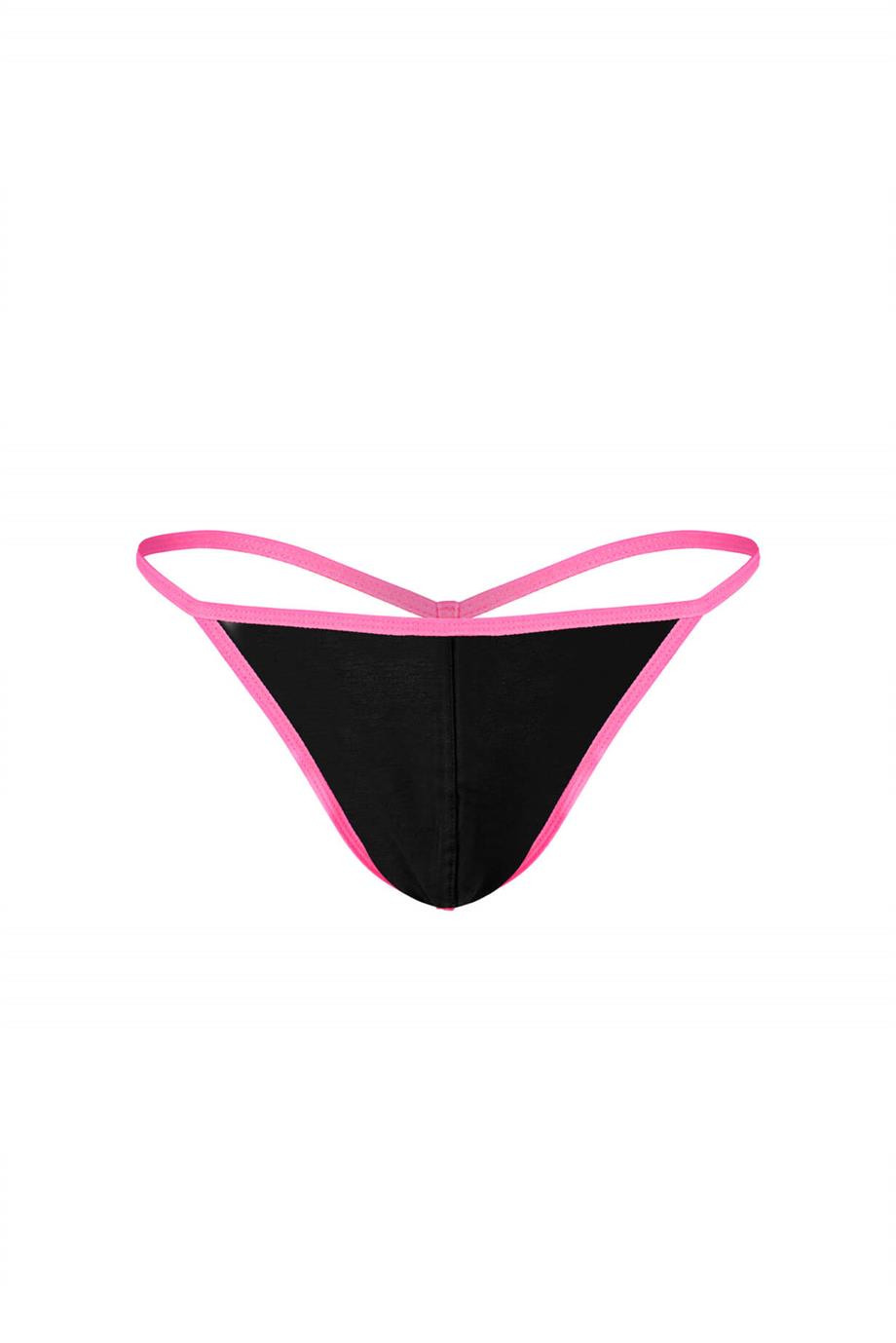 Erkek Neon Lastikli Siyah String - DZN6675