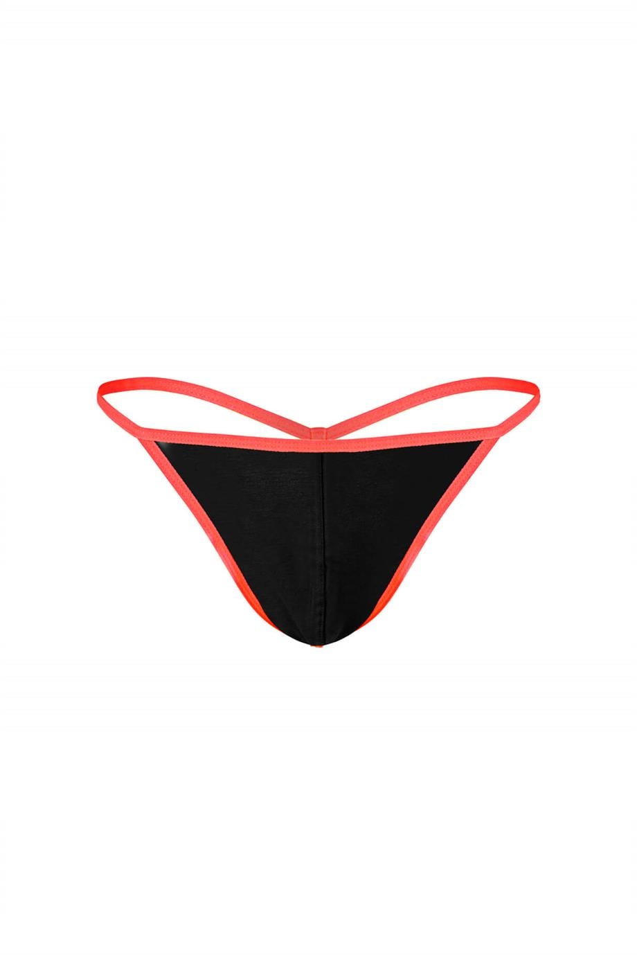 Erkek Neon Lastikli Siyah String - DZN6675