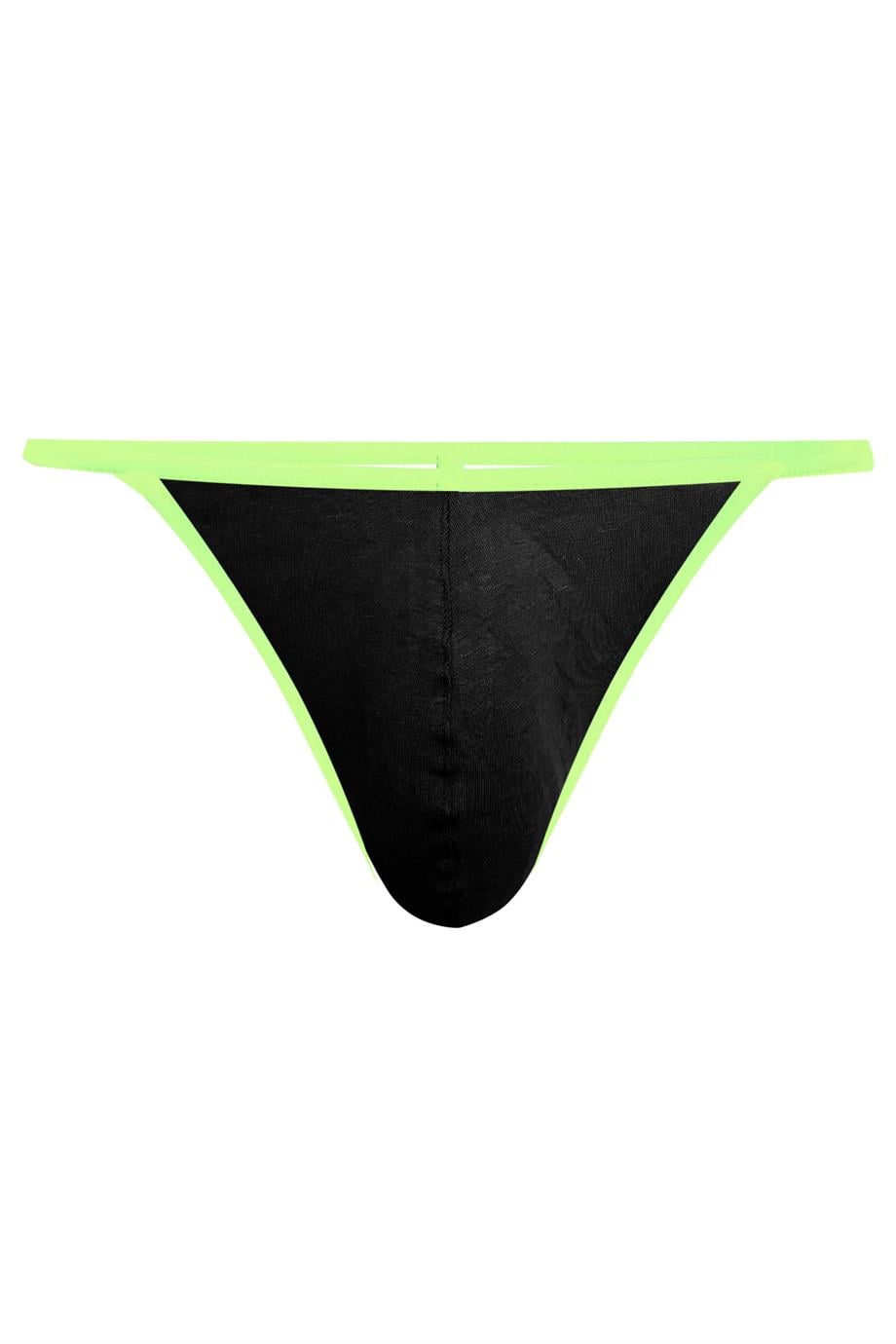 Erkek Neon Lastikli Siyah String - DZN6675