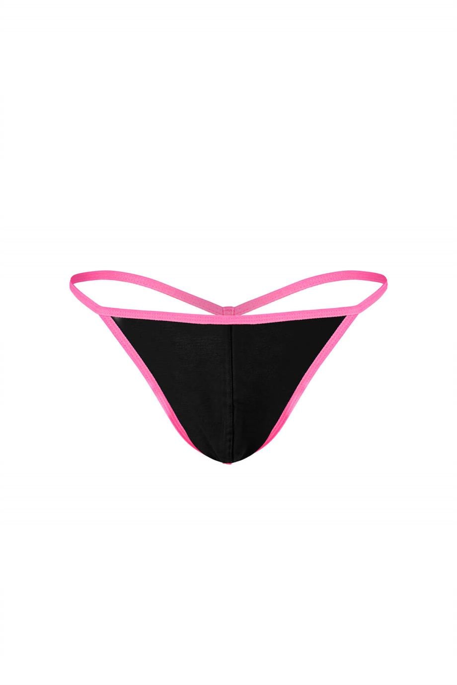 Erkek Neon Lastikli Siyah String - DZN6675