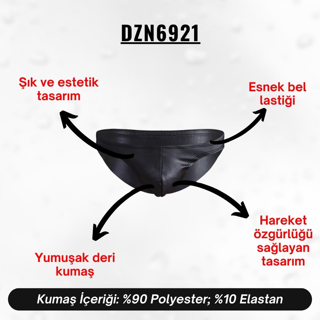 Erkek Siyah Deri Slip - DZN6921
