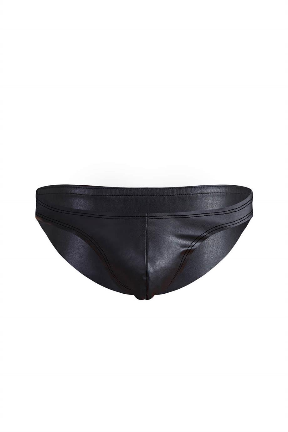 Erkek Siyah Deri Slip - DZN6921