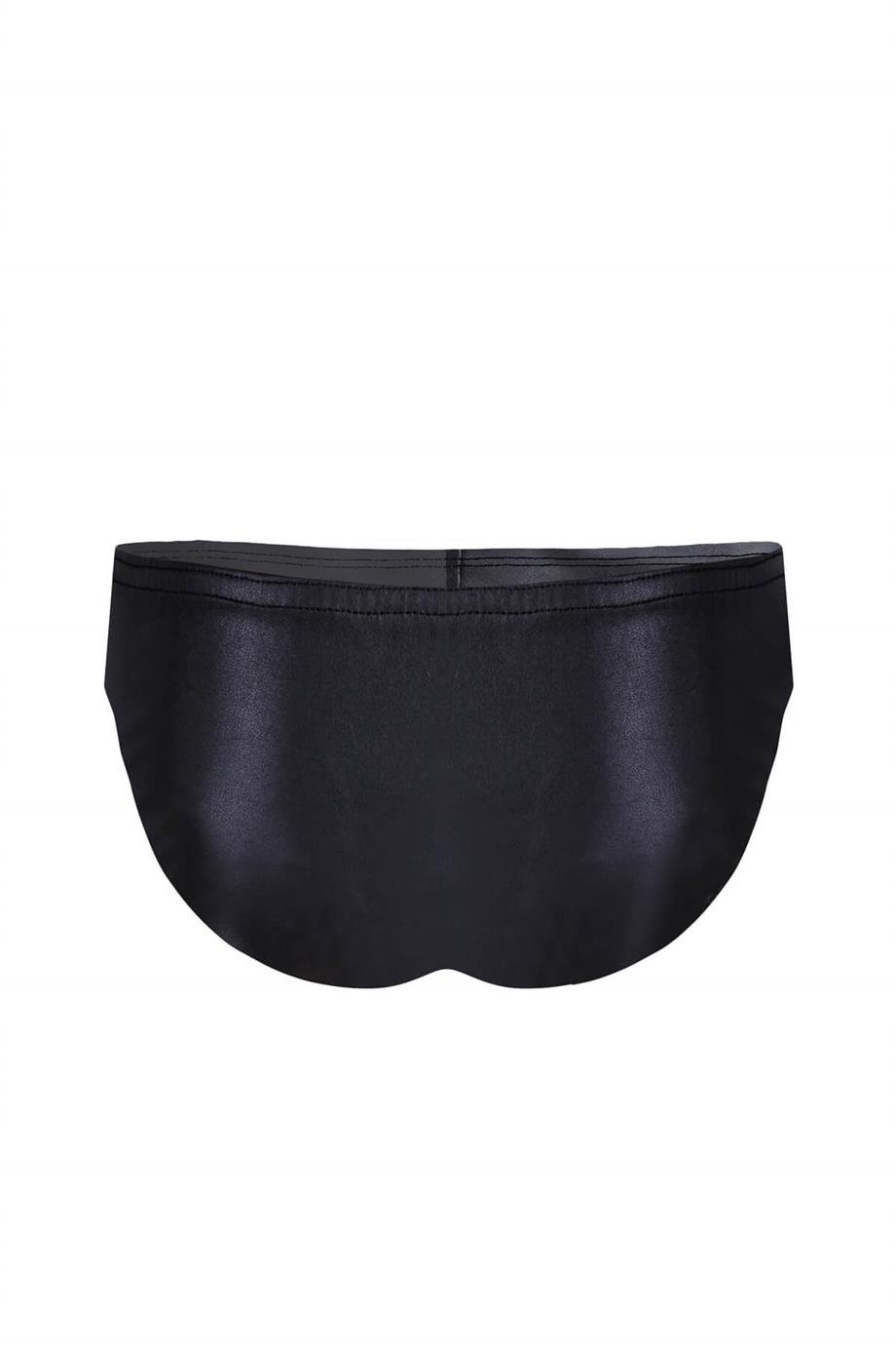 Erkek Siyah Deri Slip - DZN6921