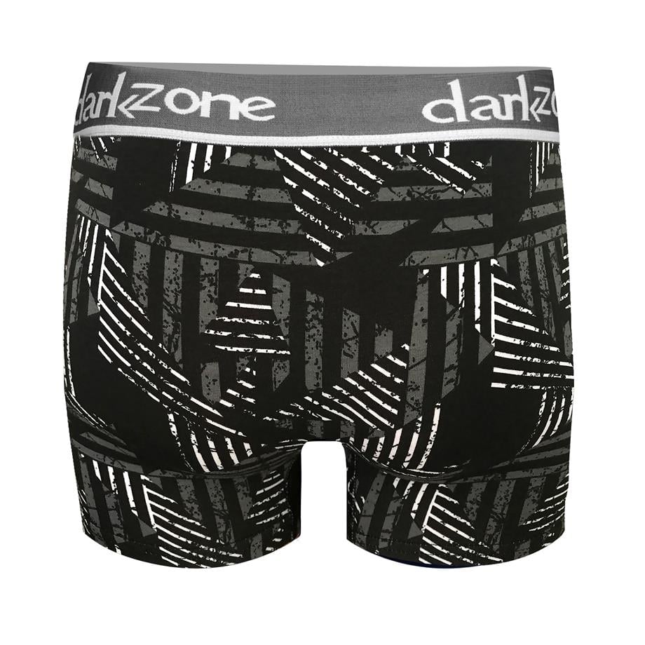 Geometrik Desenli Siyah Erkek Boxer - DZN2696