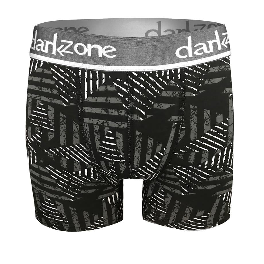 Geometrik Desenli Siyah Erkek Boxer - DZN2696