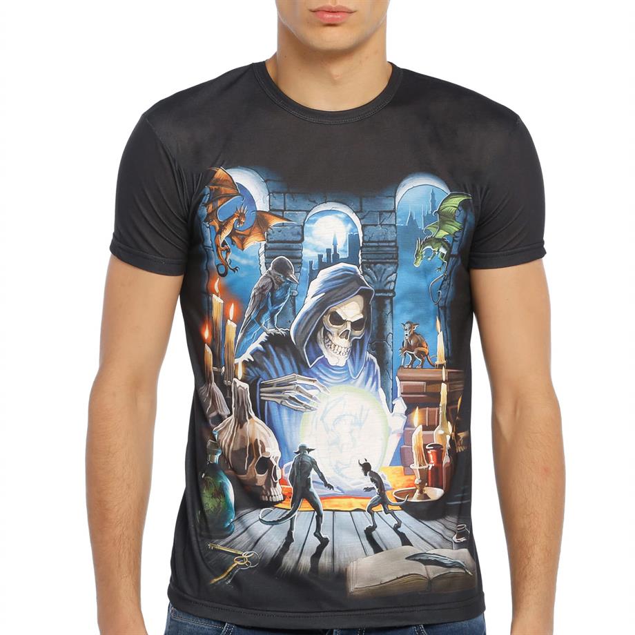 İskelet Desenli 3d Tişört - DZN8323