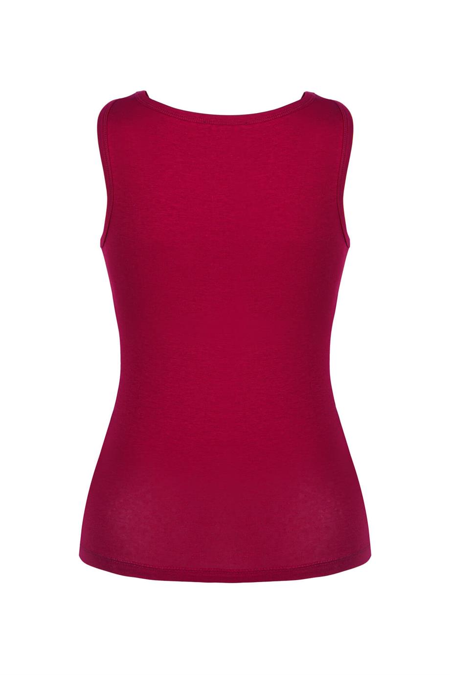 Kadın Bordo Penye Atlet - DZWM7214