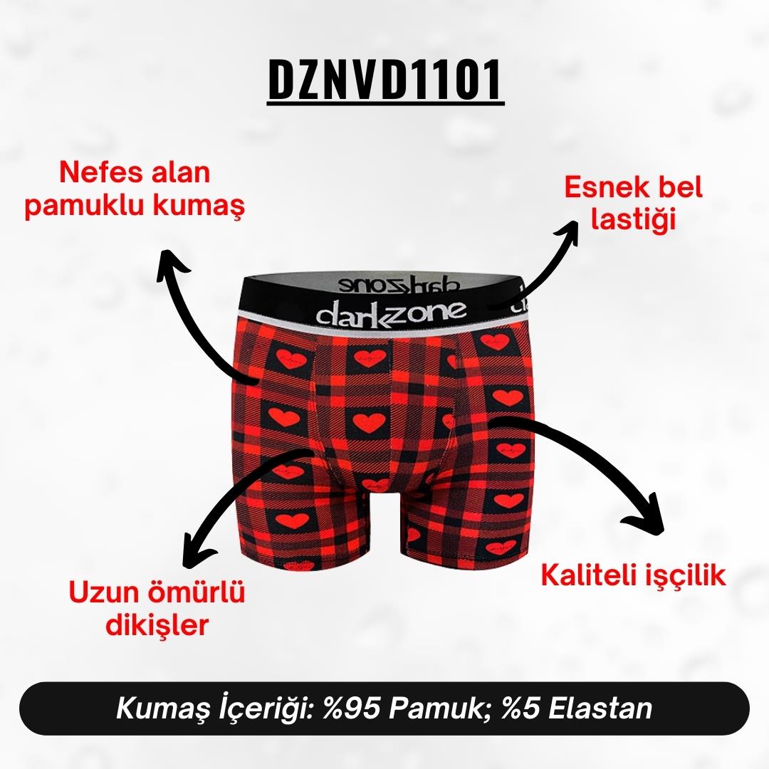 Kalp Desenli Sevgililer Günü Erkek Boxer - DZNVD1101