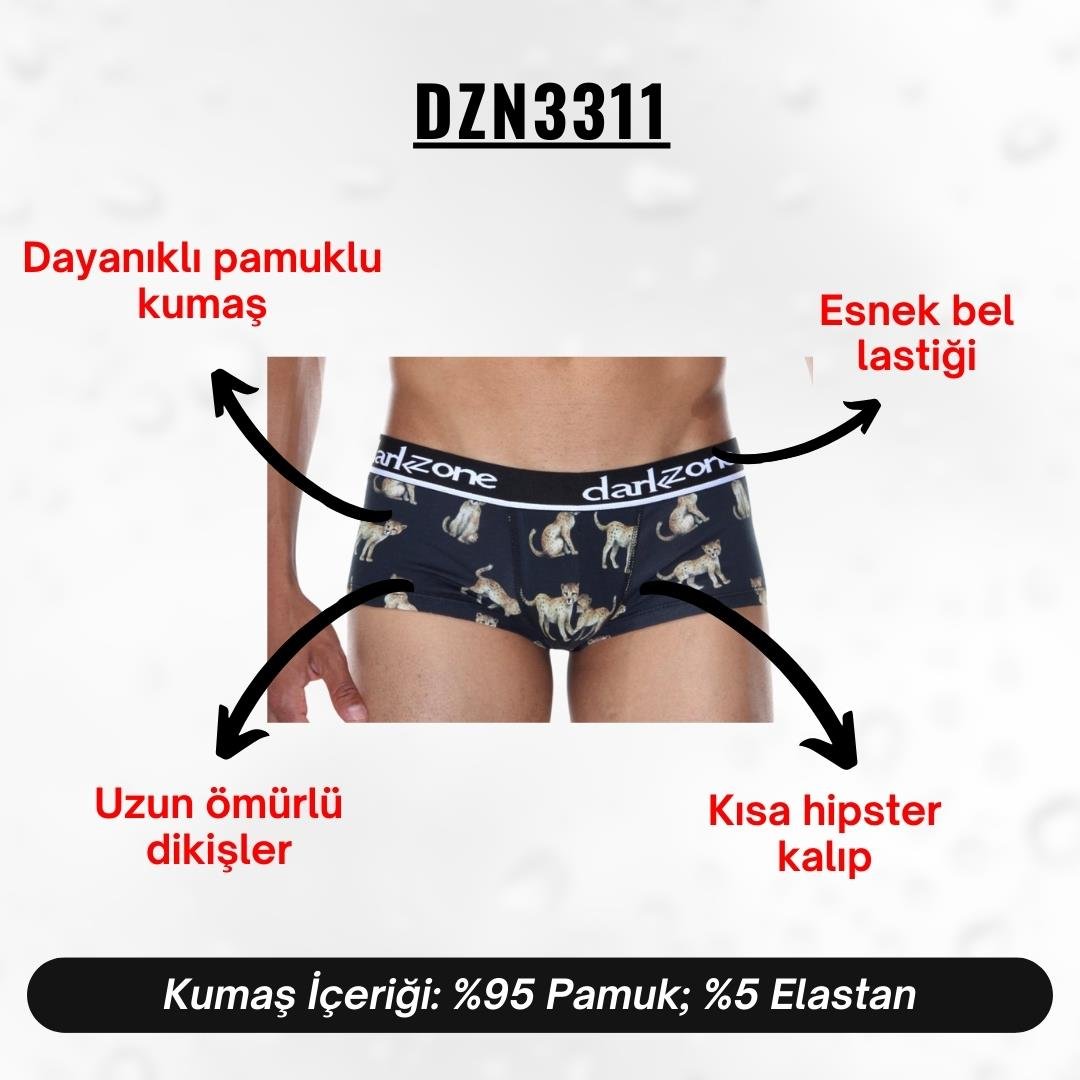 Kaplan Desenli Kısa Erkek Boxer - DZN3311