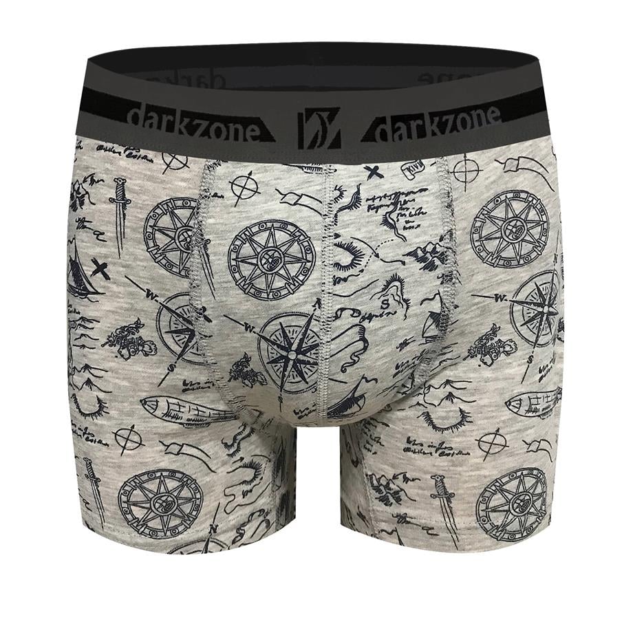 Keşif Desenli Gri Erkek Boxer - DZN2666