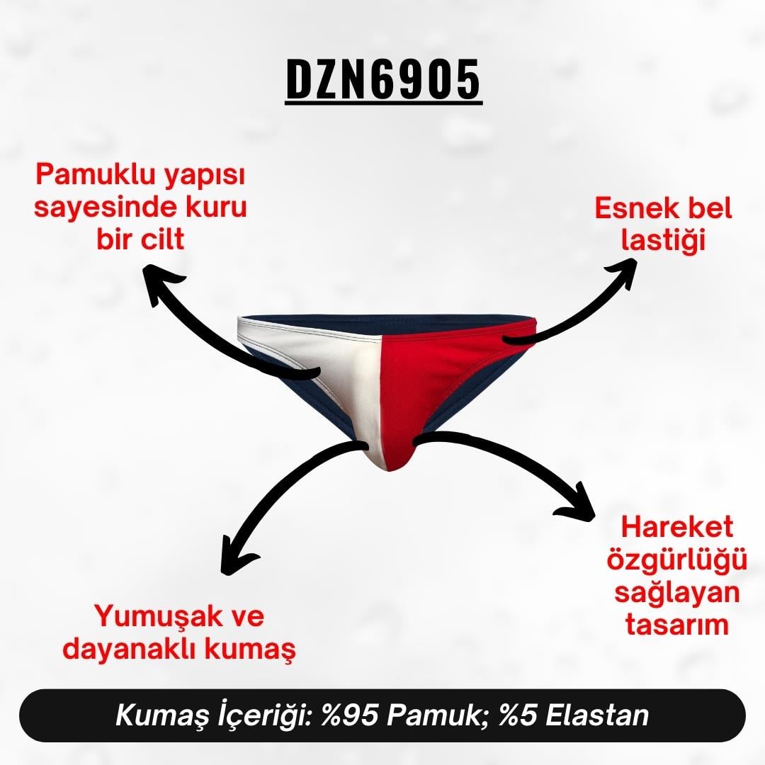 Kırmızı Beyaz Erkek Slip - DZN6905