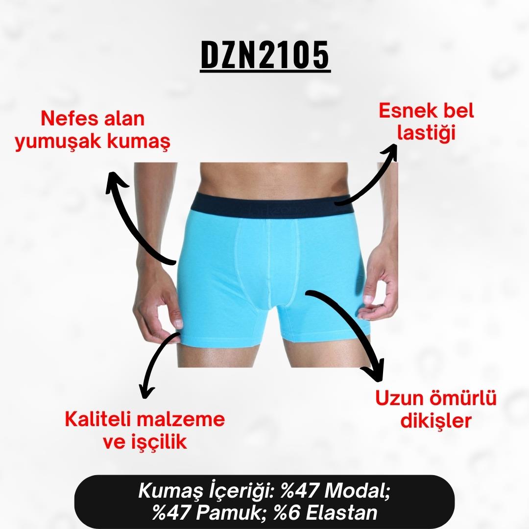 Klasik Turkuaz Erkek Boxer - DZN2105