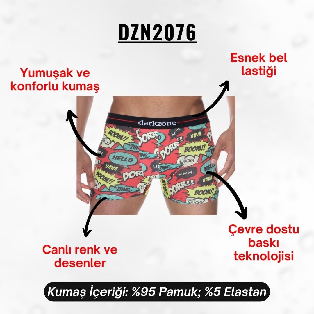 Komik Desenli Boxer (Dijital Baskılı) - DZN2076