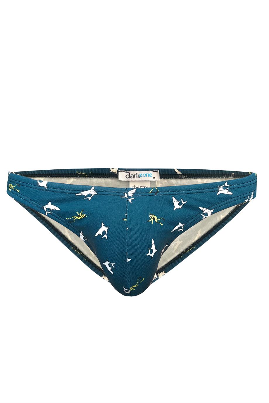 Köpek Balığı Desenli Yeşil Erkek Slip - DZN6499