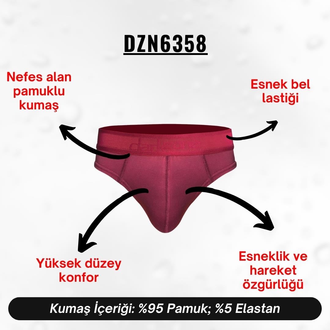 Lastikli Bordo Erkek Slip - DZN6358