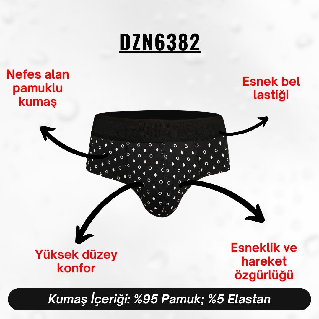 Lastikli Geometrik Desenli Siyah Erkek Slip - DZN6382