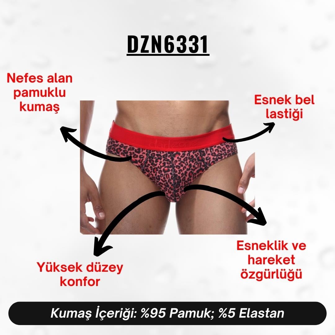 Lastikli Leopar Desenli Sexy Erkek Slip - DZN6331
