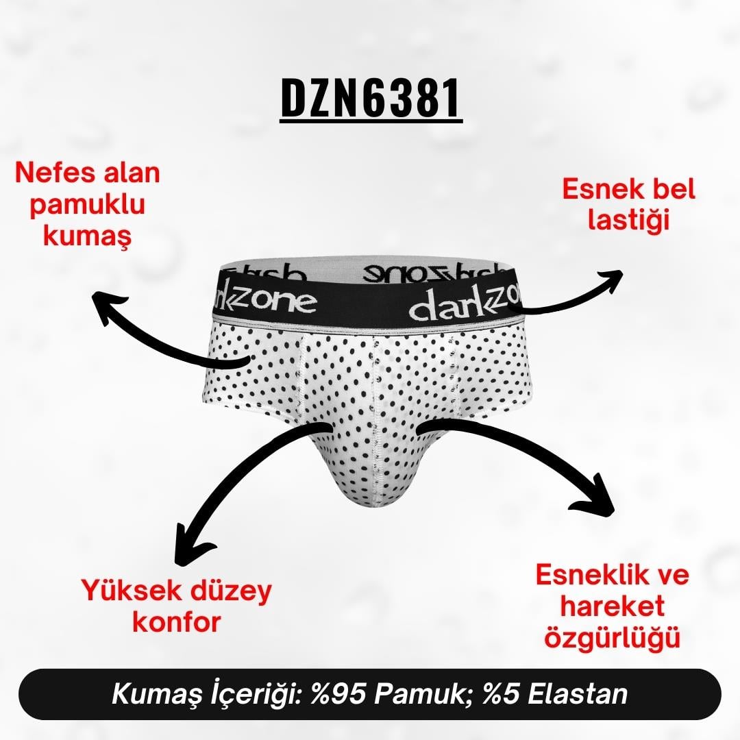 Lastikli Nokta Desenli Beyaz Erkek Slip - DZN6381