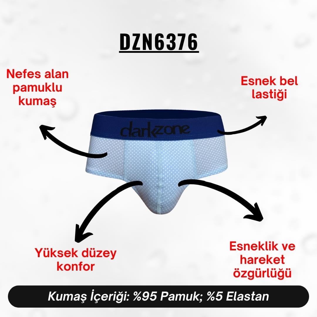 Lastikli Puantiyeli Açık Mavi Erkek Slip - DZN6376
