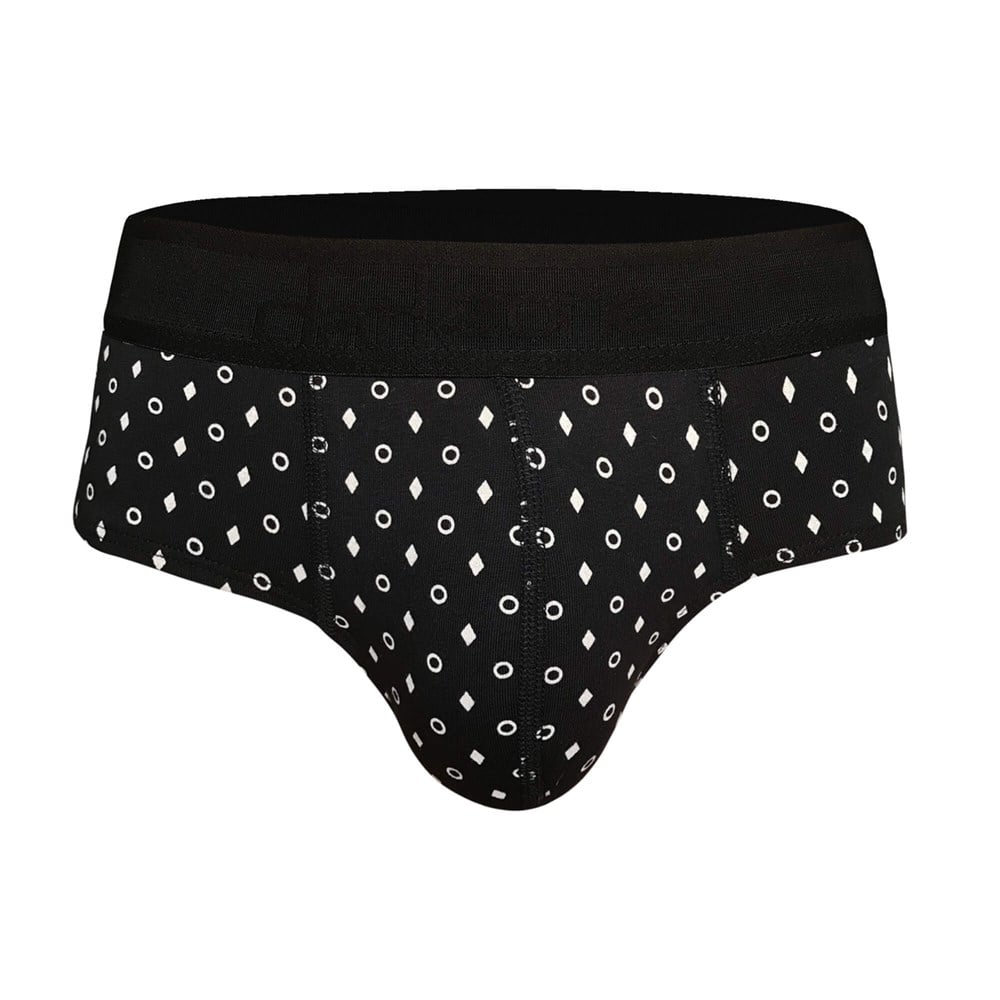 Lastikli Geometrik Desenli Siyah Erkek Slip - DZN6382