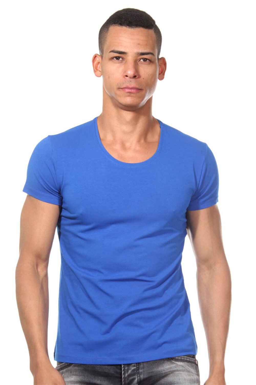 Bisiklet Yaka Saks Erkek T-Shirt - DZN8505