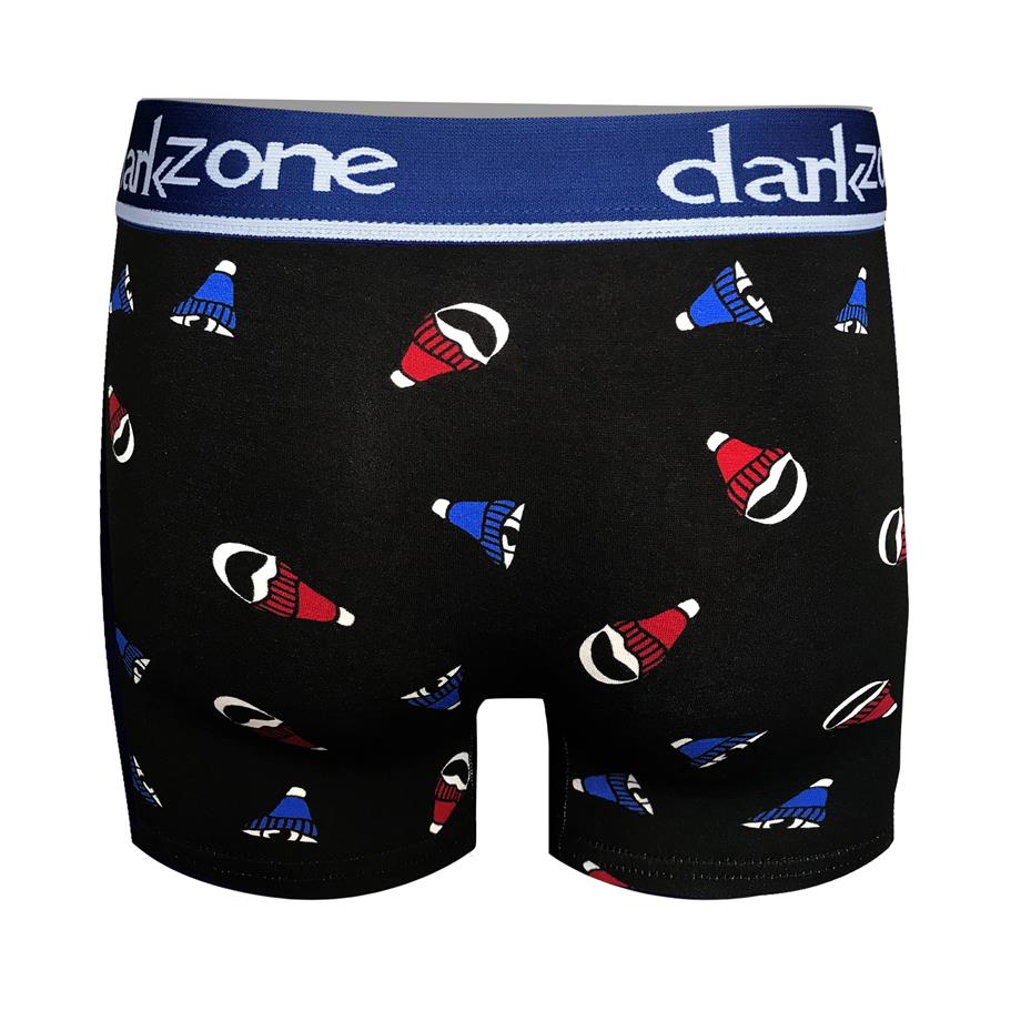 Şapka Desenli Siyah Erkek Boxer - DZN2691