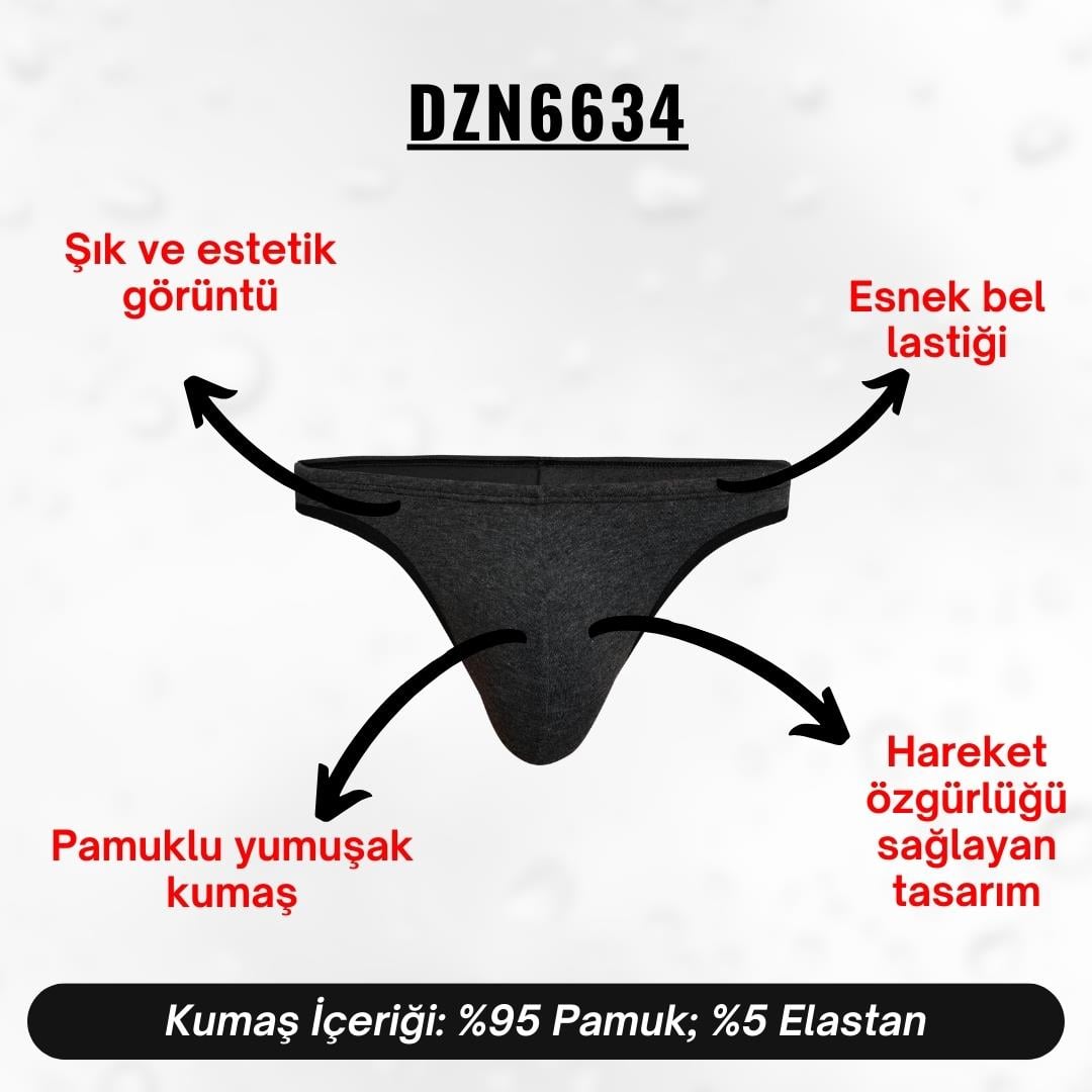 Siyah Biyeli Antrasit Erkek Tanga - DZN6634