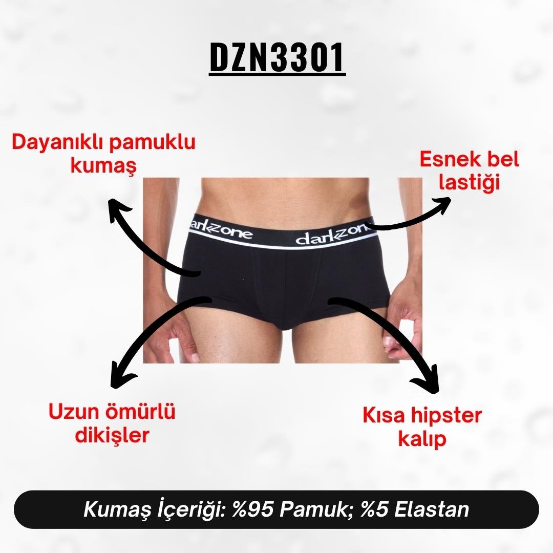 Siyah Kısa Erkek Boxer - DZN3301