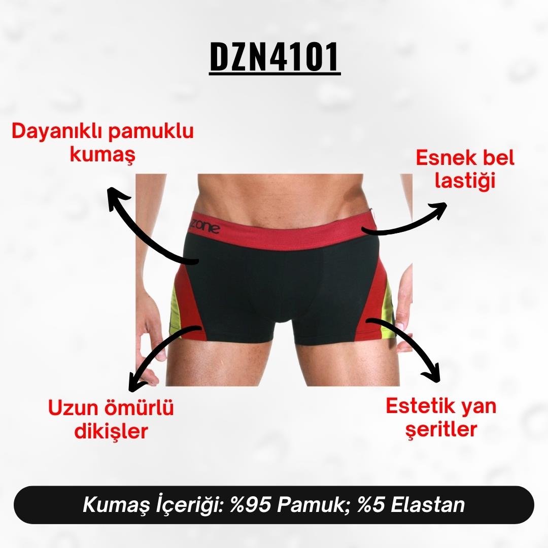 Siyah Parçalı Desenli Erkek Boxer - DZN4101