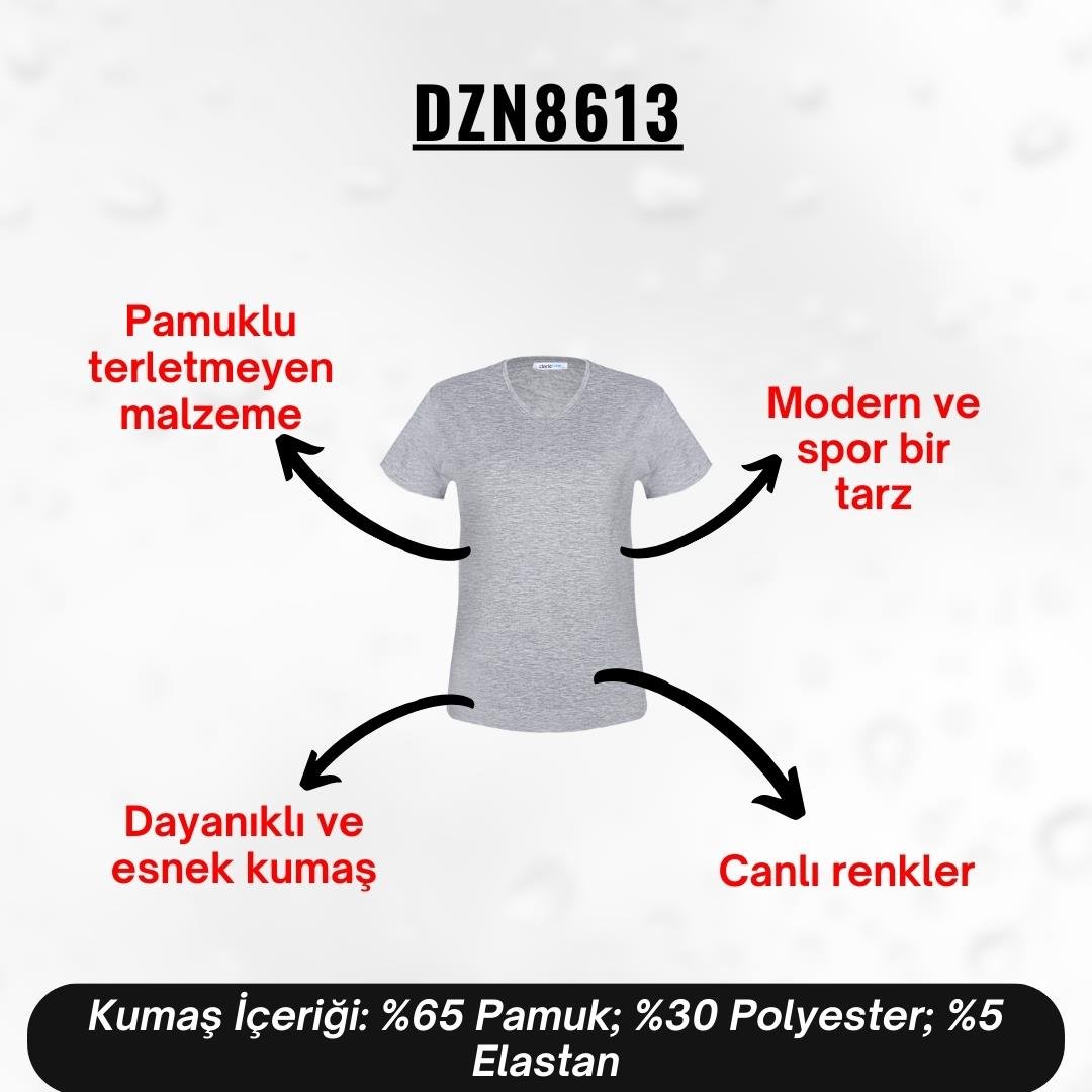 V Yaka Gri Erkek T-Shirt - DZN8613
