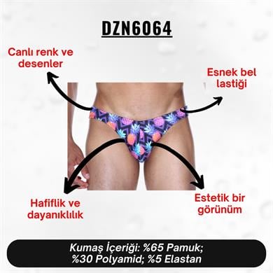 Ananas Desenli Erkek Slip (Dijital Baskılı) - DZN6064