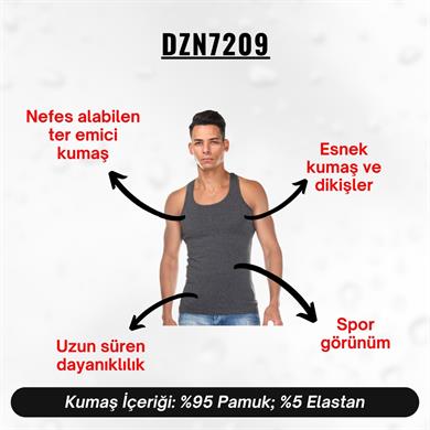 Antrasit Pamuklu Erkek Atlet - DZN7209