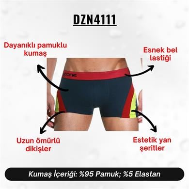 Antrasit Parçalı Desenli Erkek Boxer - DZN4111