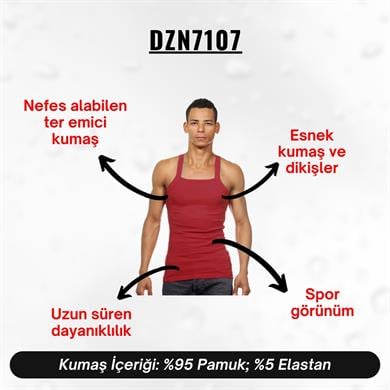 Askılı Bordo Erkek Atlet - DZN7107