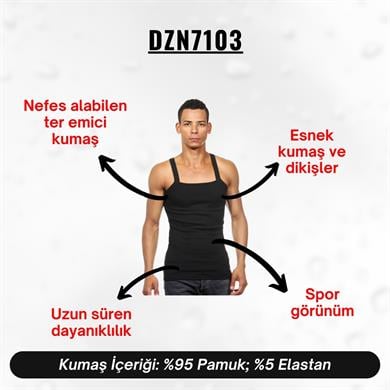 Askılı Siyah Erkek Atlet - DZN7103