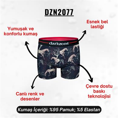 At Desenli Erkek Boxer (Dijital Baskılı) - DZN2077