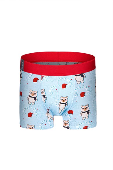 Ayıcık Desenli Yılbaşı Erkek Boxer (Dijital Baskılı) - DZNNY0004