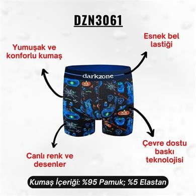 Balkabağı Desenli Erkek Boxer (Dijital Baskılı) - DZN3061