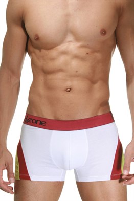 Beyaz Parçalı Desenli Erkek Boxer - DZN4102