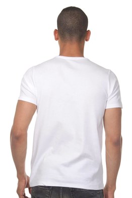 V Yaka Beyaz Erkek T-Shirt - DZN8612
