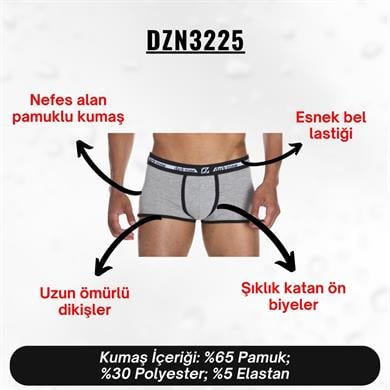 Biyeli Gri Erkek Boxer- DZN3225
